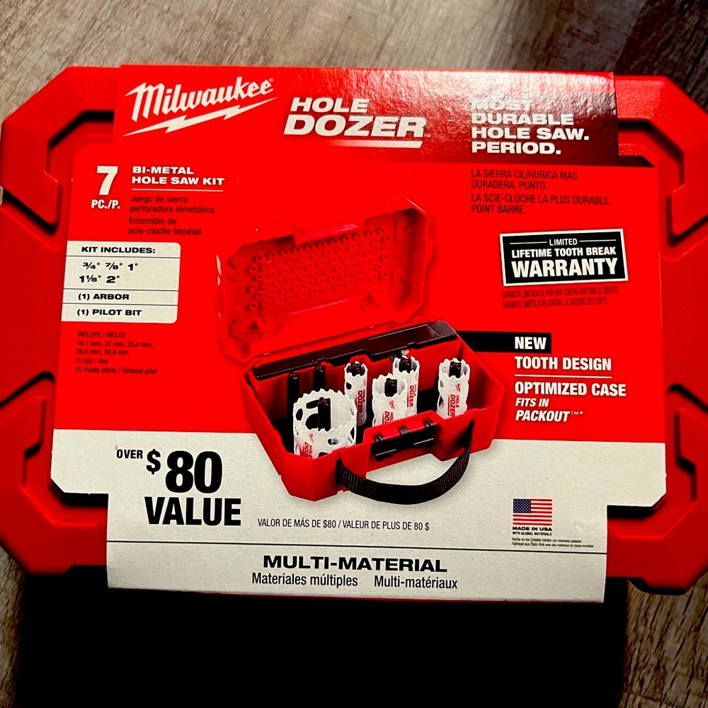 Milwaukee 7pc BiMetal Hole Saw Kit